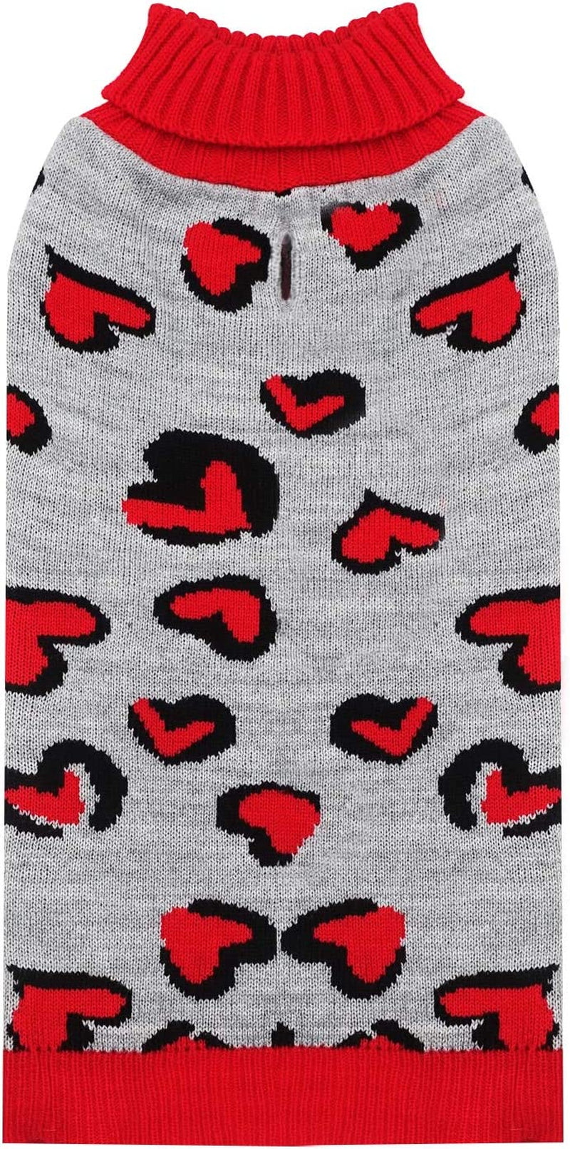 KYEESE Dogs Sweaters Valentines Day Small Dog Sweaters Red Heartwith Leash Hole Pet Sweater Pet Clothes,M Animals & Pet Supplies > Pet Supplies > Dog Supplies > Dog Apparel kyeese 2# Red Small (4-7lbs) 