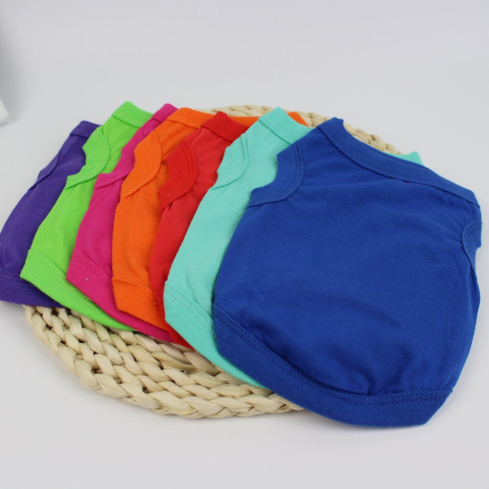 Meidiya Dog Shirts Blank Clothes,Cotton Dog T-Shirts Apparel Fit Fot Small Extra Small Medium Large Dog and Cat,Summer Dog Sleeveless Tank Soft and Breathable Animals & Pet Supplies > Pet Supplies > Cat Supplies > Cat Apparel Meidiya   