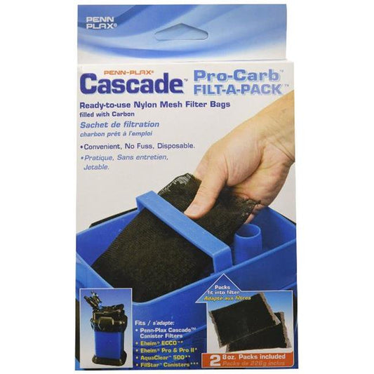 Penn-Plax Cascade Pro-C Aquarium Canister Filter Media Bags with Activated Carbon