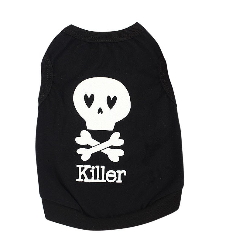 Pet Puppy Summer Vest Small Dog Cat Dogs Clothing Cotton T Shirt Apparel Clothes Dog Shirt Dog Supplies Animals & Pet Supplies > Pet Supplies > Cat Supplies > Cat Apparel Xinhuaya L Black 