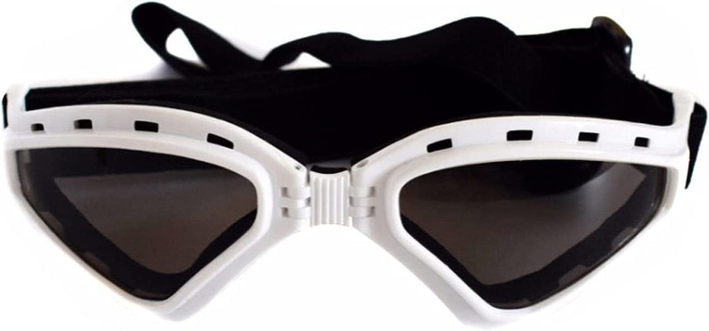 Dog Goggles Dog Sunglasses Pet Sunglasses Adjustable Eyewear Uv Protection Dog Glasses for Small Medium Cat Dog Animals & Pet Supplies > Pet Supplies > Dog Supplies > Dog Apparel PetPhindU White One Size 