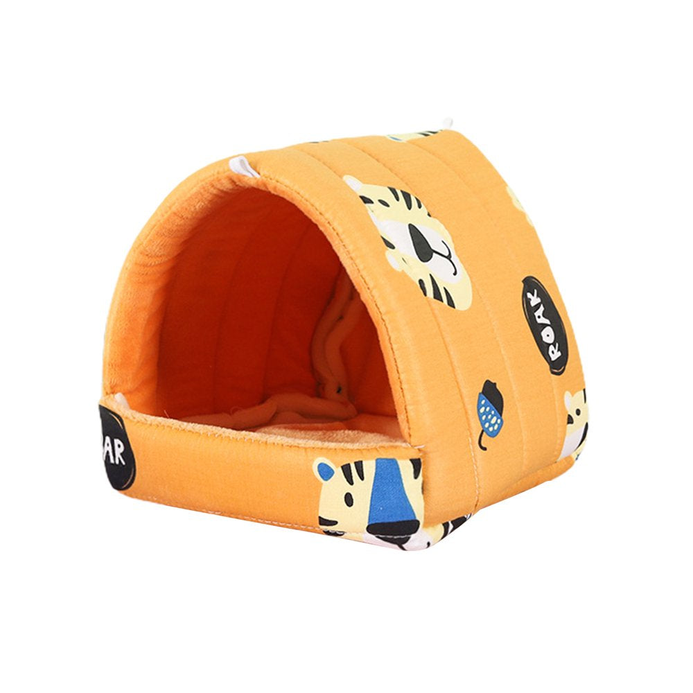 Bueatyh New Hamster Bed Lovely Print Plush Lining Cage Accessories Squirrel Hammock Small Animal Hanging Nest for Rodent