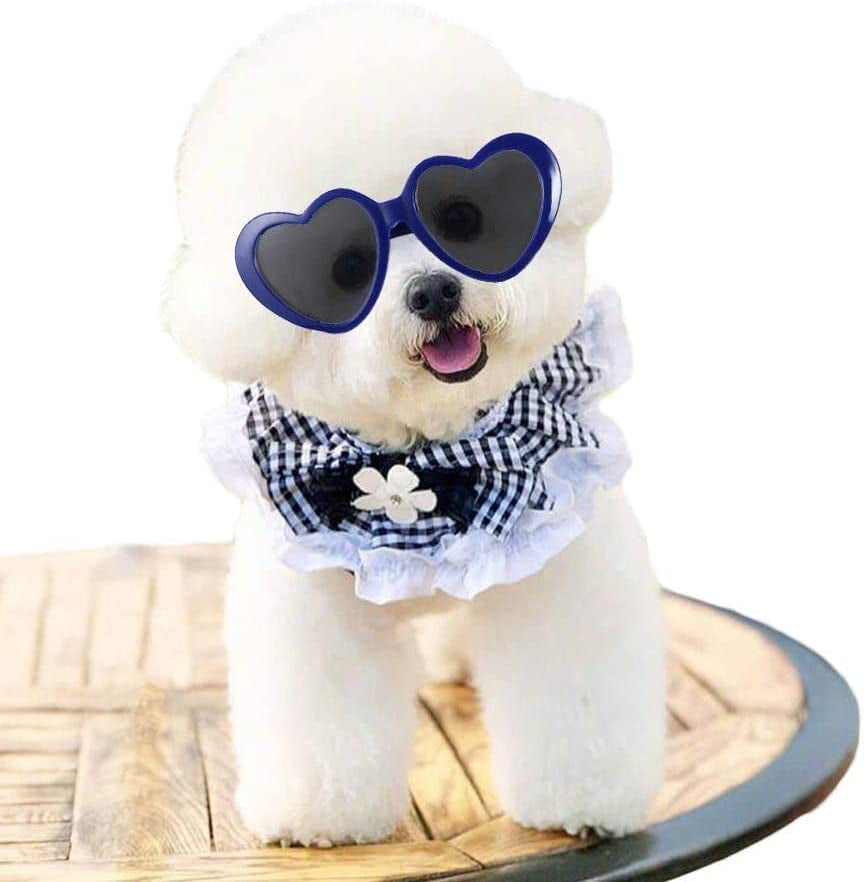 1PCS Cute Pet Sunglasses,Plastic Heart Cat Eye-Wear Glasses Heart Sun Flower Glasses for Small Dogs Cat Accessories(White) Animals & Pet Supplies > Pet Supplies > Dog Supplies > Dog Apparel TELIAO   