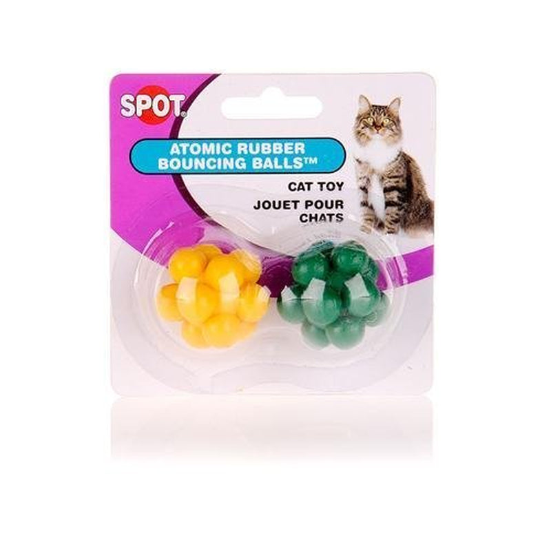 Ethical Pet Atomic Rubber Bouncing Ball Cat Toy, 2 Count Animals & Pet Supplies > Pet Supplies > Cat Supplies > Cat Toys Ethical Pet   