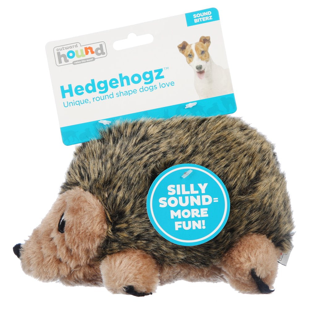 Outward Hound Hedgehogz Grunting Plush Dog Toy, Brown, Medium Animals & Pet Supplies > Pet Supplies > Dog Supplies > Dog Toys Outward Hound Holdings   