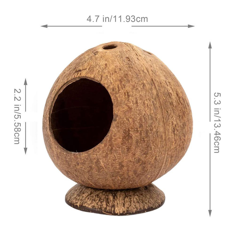 IMSHIE Small Animal Houses Habitats Coconut Shell Pet Hiding House Small Animal Cage Decor Climber for Hamster Gerbils Mice Resting Playing in Style Animals & Pet Supplies > Pet Supplies > Small Animal Supplies > Small Animal Habitats & Cages IMSHIE   