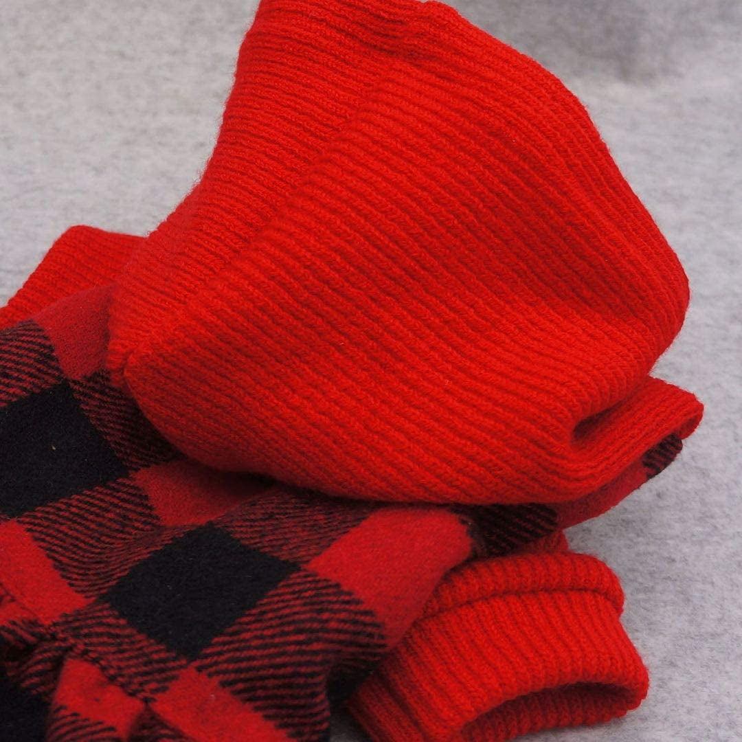 Fitwarm Knitted Plaid Dog Dress Hoodie Sweatshirts Pet Clothes Sweater Coats Cat Outfits Red Medium Animals & Pet Supplies > Pet Supplies > Dog Supplies > Dog Apparel Fitwarm   