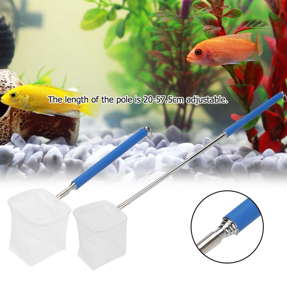 OTVIAP Adjustable Mini Fishing Net Pole for Aquarium Tank Shrimp 20-57.5Cm Expandable,Mini Fishing Net, Mini Fishing Net for Aquarium Tank Animals & Pet Supplies > Pet Supplies > Fish Supplies > Aquarium Fish Nets FAGINEY blue/Square net  