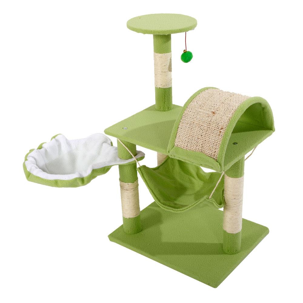 Ubesgoo 32" Cat Tree Tower Sisal Scratcher Condo Pet Furniture Kitten House with Hammock & Toy Green Animals & Pet Supplies > Pet Supplies > Cat Supplies > Cat Furniture KOL PET   