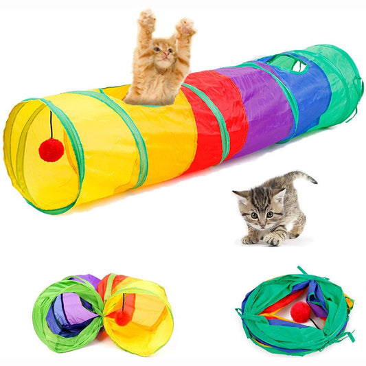 Seenda Collapsible Rainbow Cat Tunnel for Indoor Cats,Interactive Cat Tube Toy with Play Ball Animals & Pet Supplies > Pet Supplies > Cat Supplies > Cat Toys Seenda   