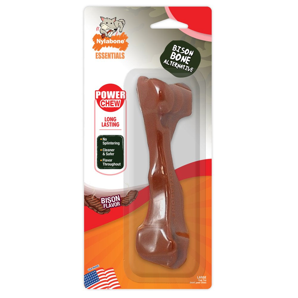 Nylabone Power Chew Bison Bone Alternative Nylon Dog Chew Toy - up to 50 Lbs. Animals & Pet Supplies > Pet Supplies > Dog Supplies > Dog Toys Central Garden and Pet   