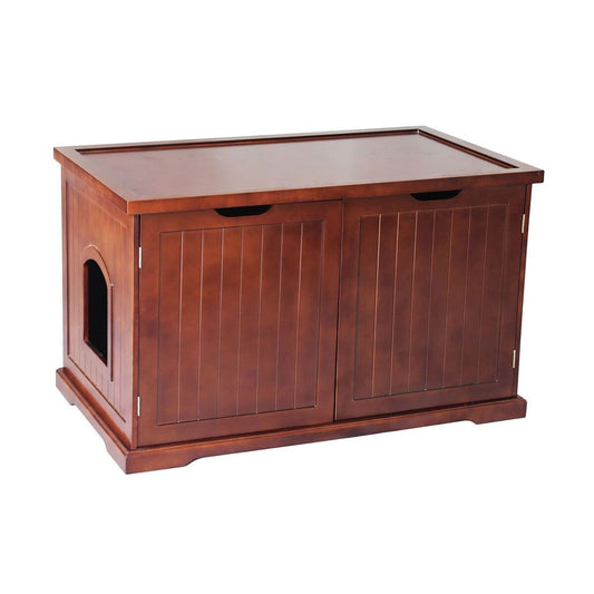 Merry Products Zooville Cat Washroom Litter Box Cover, Night Stand Pet House, Walnut Animals & Pet Supplies > Pet Supplies > Cat Supplies > Cat Furniture Merry Walnut  
