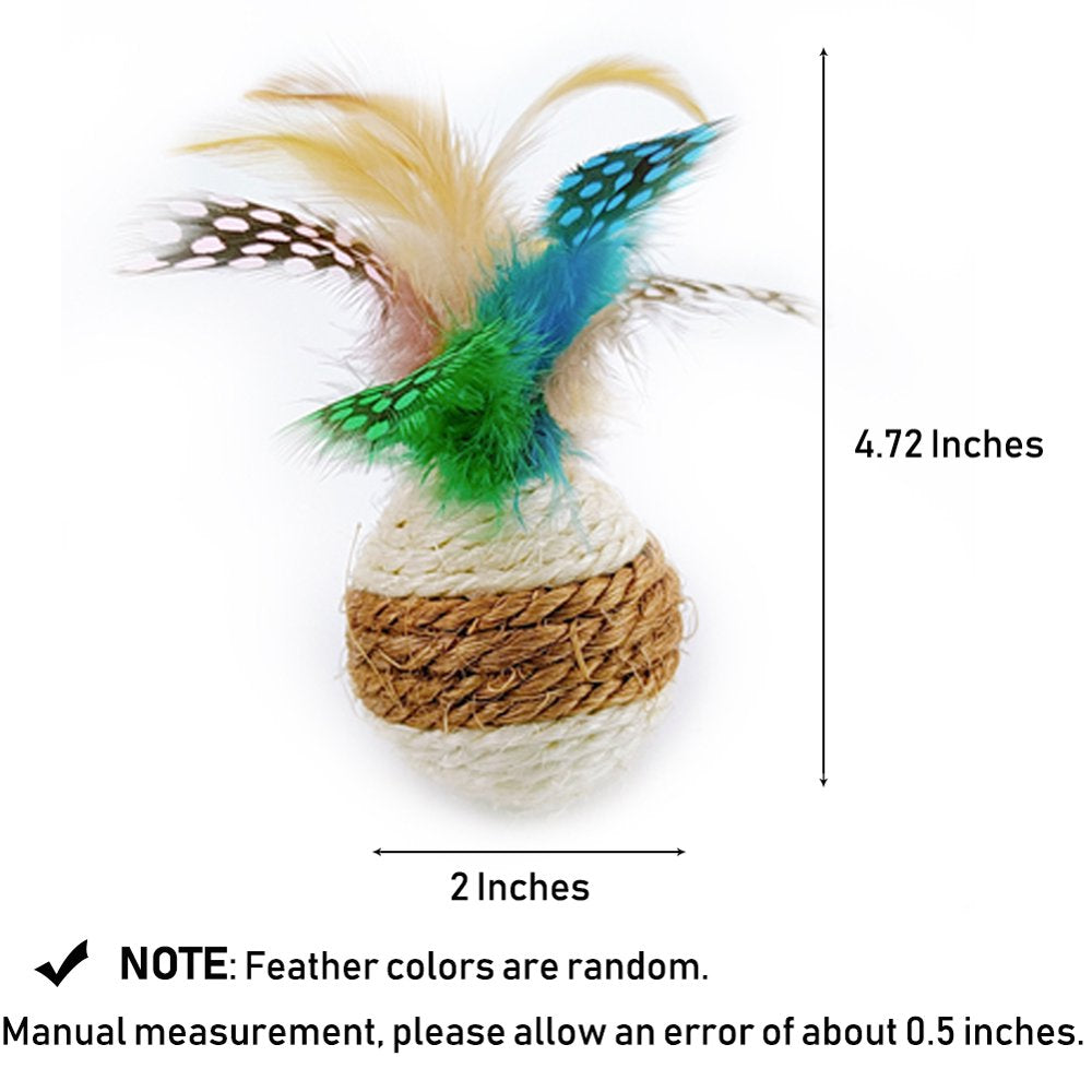 Feelers Cat Toy Tumbler, Feather Cat Toy for Cat Kitten Indoor Exercise, Cat Interactive Ball Toys, Sisal, 1PCS Animals & Pet Supplies > Pet Supplies > Cat Supplies > Cat Toys Feelers   