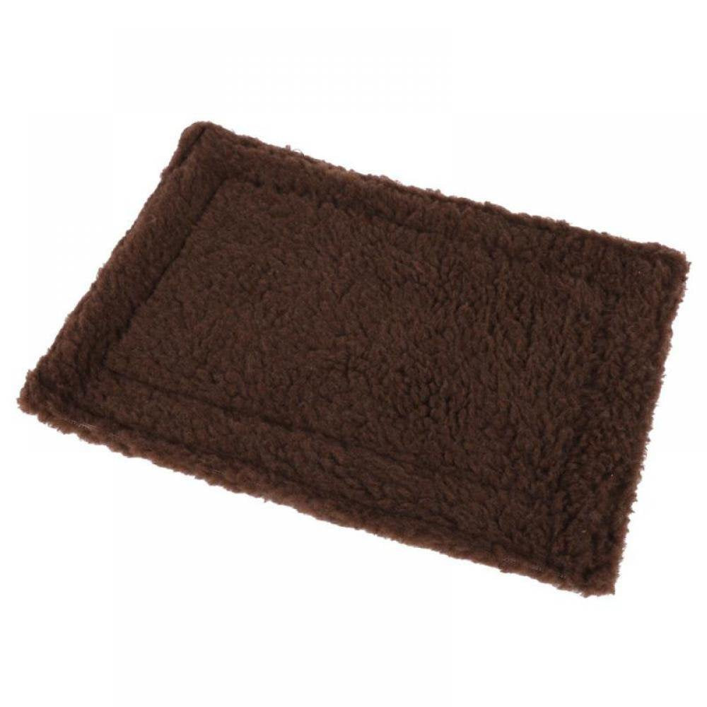 Summark 1Pc Small Animal Blanket Mat Hamster Rabbit Cat Kitten House Pad Quilt Double Sided Fleece Warm Nest Bedding Cover Pet Accessories Animals & Pet Supplies > Pet Supplies > Small Animal Supplies > Small Animal Bedding Sunmark dark brown  