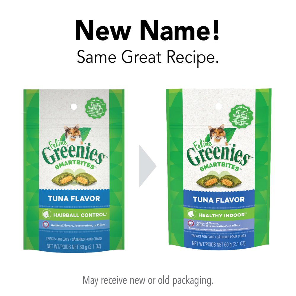 FELINE GREENIES SMARTBITES HEALTHY INDOOR Natural Treats for Cats, Tuna Flavor, 2.1 Oz. Pouch Animals & Pet Supplies > Pet Supplies > Cat Supplies > Cat Treats Mars Petcare   