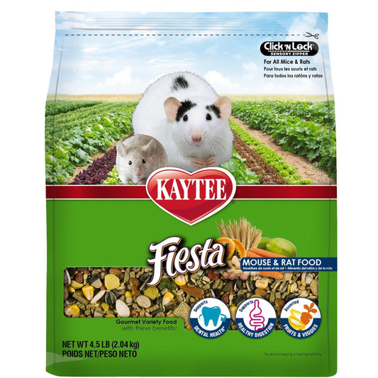 Kaytee Fiesta Mouse and Rat Food 4.5 Lb, Fortified Gourmet Diet Animals & Pet Supplies > Pet Supplies > Small Animal Supplies > Small Animal Food Central Garden and Pet   