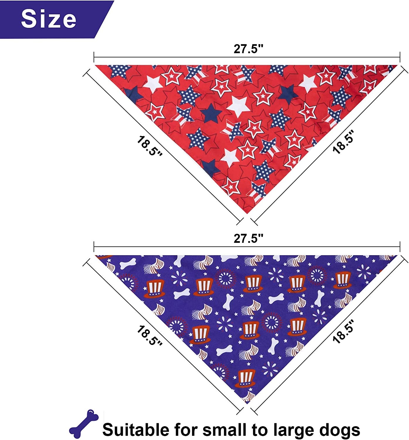 Pets Vv 2 Pack 4Th of July Dog Bandana, Americ-An Flag Patriotic Dog Bandanas USA Triangle Bibs Scarf Accessories for Small Medium Dogs Cats Pets Animals, Labor Day Accessories Animals & Pet Supplies > Pet Supplies > Dog Supplies > Dog Apparel Pets vv   