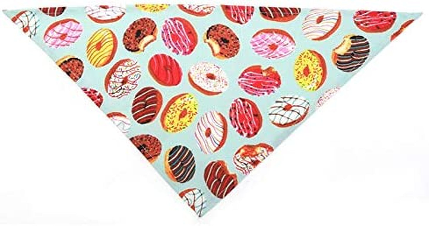 ROZKITCH 2 Pcs Dog Bandana Doughnut Pattern Pet Adjustable Triangle Bibs Scarf Soft Cotton Kerchief Set Accessaries for Small Medium Large Dogs Cats Pets, Machine Washable M Animals & Pet Supplies > Pet Supplies > Dog Supplies > Dog Apparel ROZKITCH   