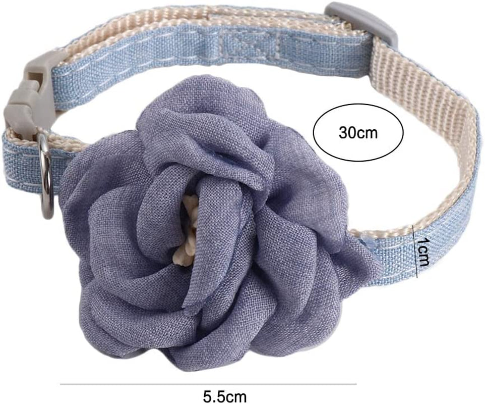 Pet Cat Collar with 3D Flower,Beautiful Adjustable Bow Tie Safety Buckle Dog Necklace Dog Leash New Year Gift Blue, Grey, Pink(Pink) Animals & Pet Supplies > Pet Supplies > Dog Supplies > Dog Apparel generic   