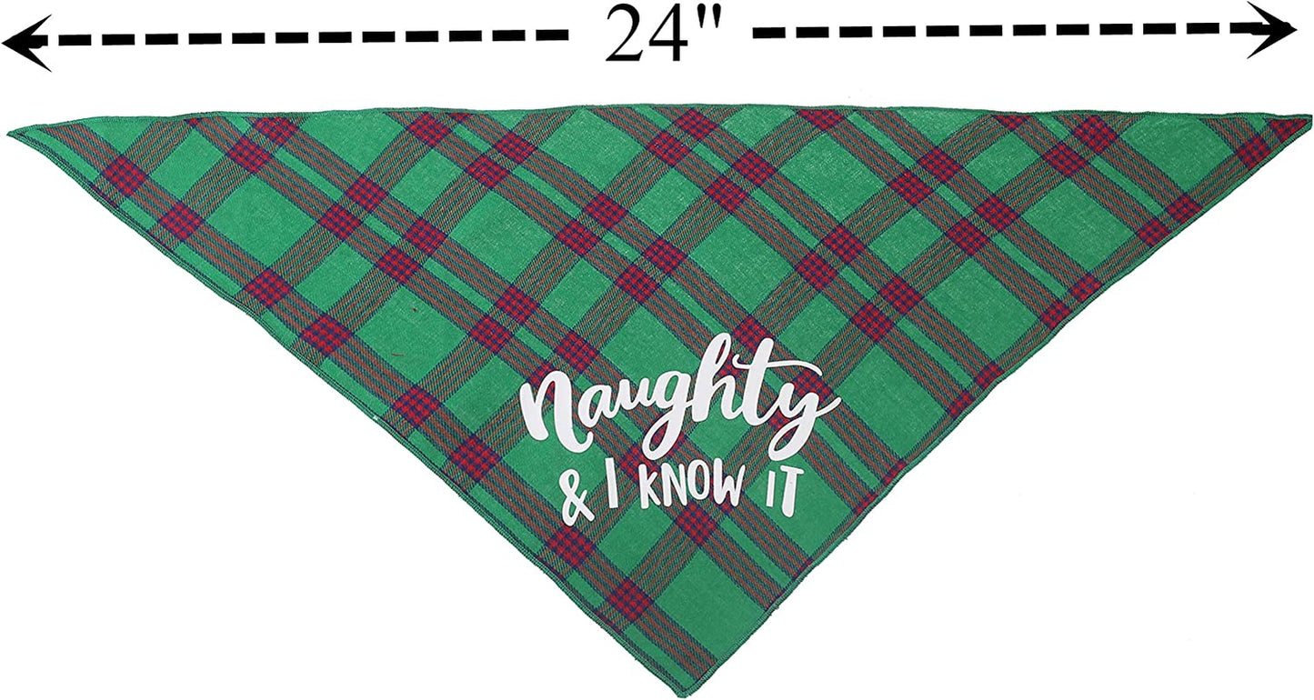 Dog Christmas Bandanas Plaid Reversible Triangle Bibs Scarf Accessories for Dogs Cats Animals & Pet Supplies > Pet Supplies > Dog Supplies > Dog Apparel JPB   