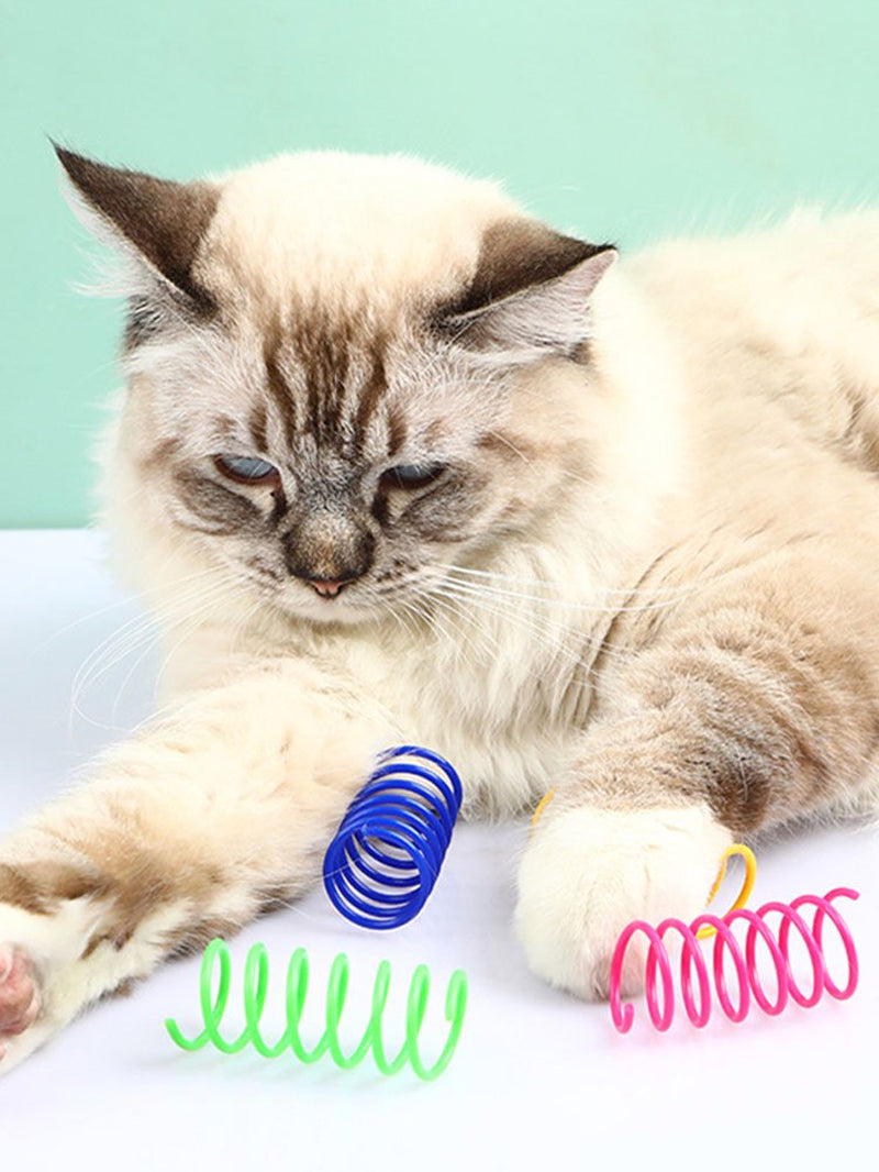 GOTYDI 16Pcs Cat Spring Toys Colorful Durable Cat Coil Spiral Spring Cat Toy Interactive Cat Toy BPA Free Plastic for Swatting, Biting, Hunting, and Active Healthy Play Animals & Pet Supplies > Pet Supplies > Cat Supplies > Cat Toys GOTYDI   