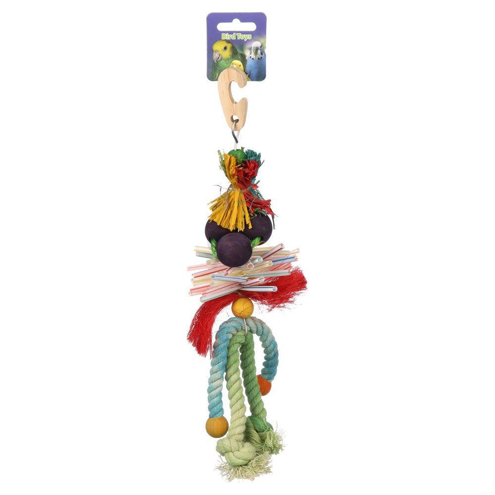 All for Paws Plastic Wood Rope Bird Hanging Toy