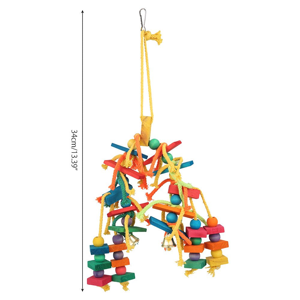 ODOMY Large Parrot Pet Bird Toys Perch Cockatiel Chew Hanging Swing Cage-Wooden Animals & Pet Supplies > Pet Supplies > Bird Supplies > Bird Toys ODOMY   