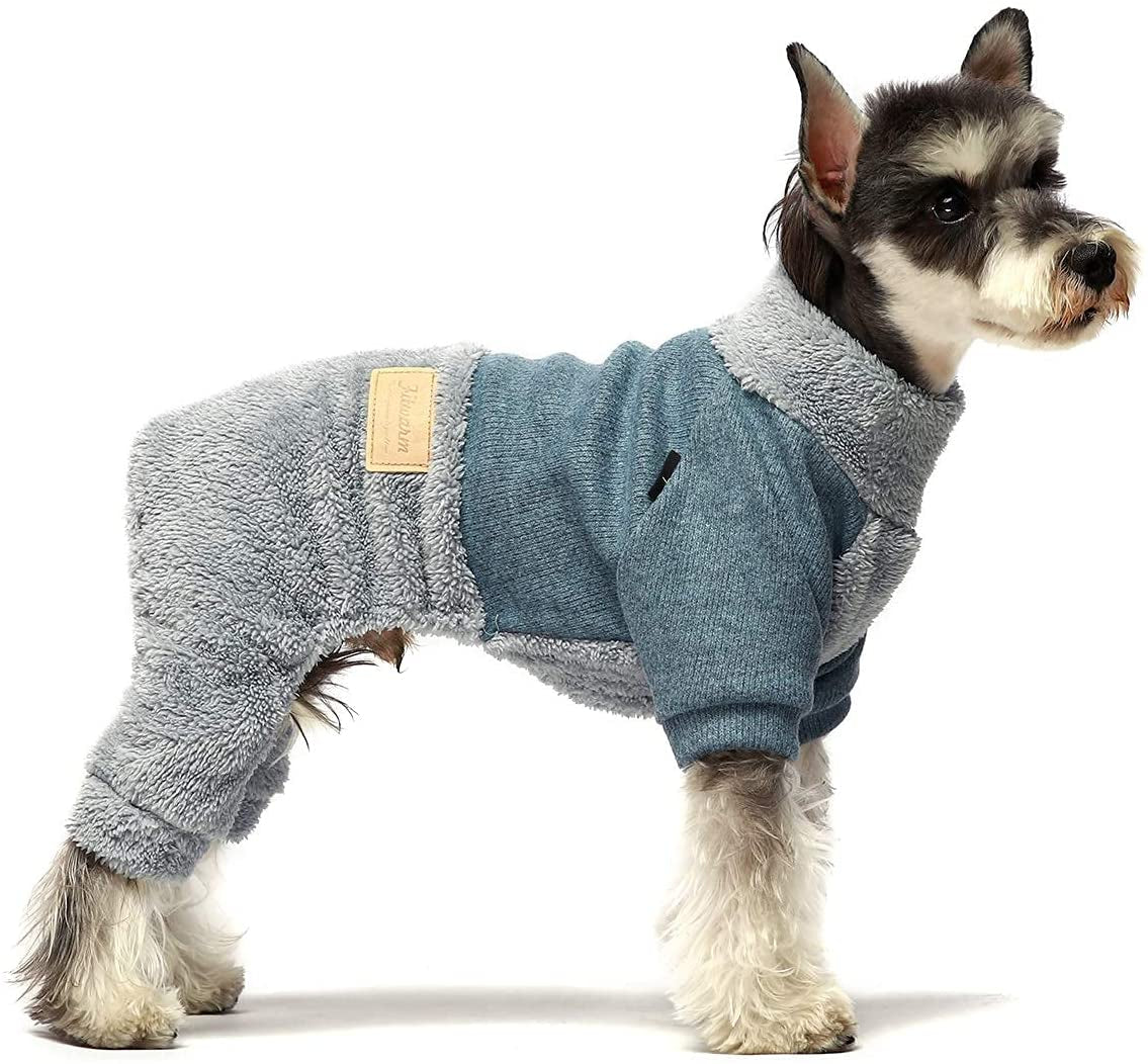 Fitwarm Turtleneck Knitted Dog Clothes Winter Outfits Pet Jumpsuits Cat Sweaters Blue Small Animals & Pet Supplies > Pet Supplies > Dog Supplies > Dog Apparel Fitwarm Blue XS 