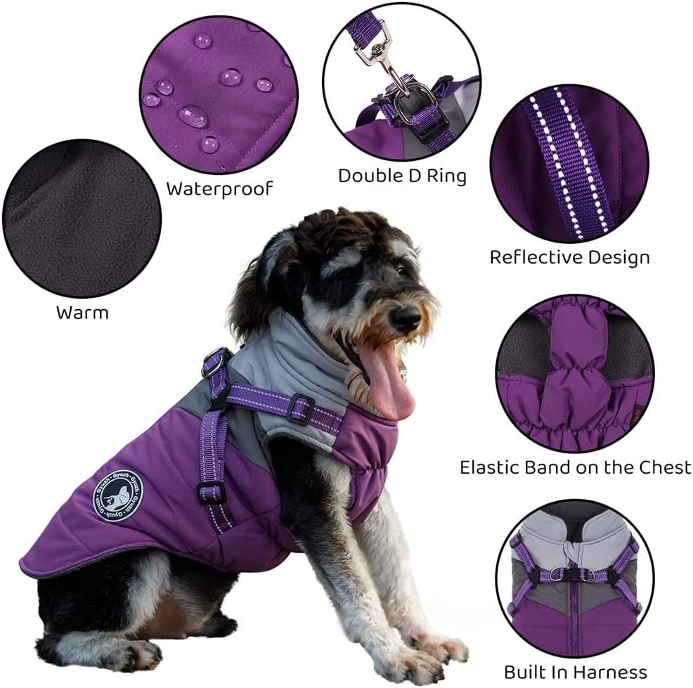 Gyuzh Dog Coats for Small Medium Dogs Winter Dog Coat Dog Jacket Vest Clothes Dog Harness Coat Small Dog Harness Puppy Coats Jackets Waterproof Small Medium Dog Coats for Winter Animals & Pet Supplies > Pet Supplies > Dog Supplies > Dog Apparel Gyuzh   