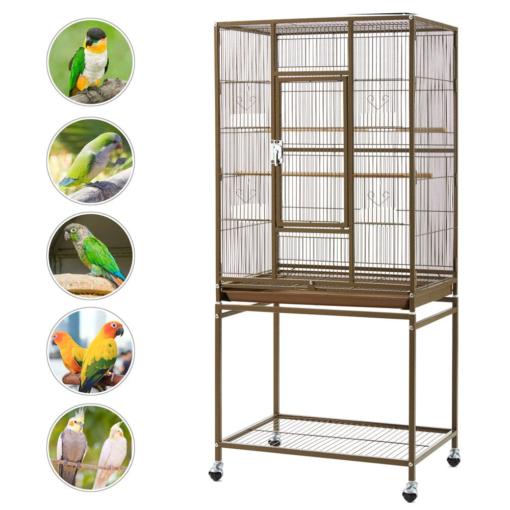 Smilemart 54" Metal Rolling Bird Cage with Detachable Stand, Palmer Green Animals & Pet Supplies > Pet Supplies > Bird Supplies > Bird Cages & Stands SmileMart   