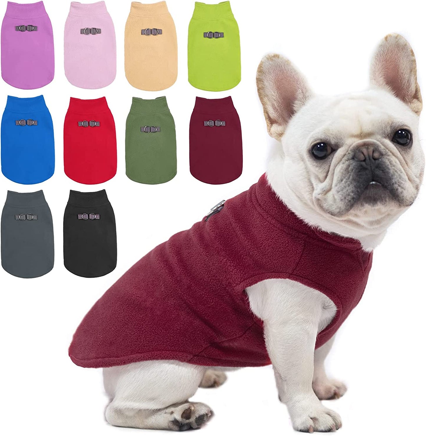 BEAUTYZOO Dog Fleece Vest Sweater Winter Jacket for Small and Medium Dogs with D-Ring Leash Cold Weather Coat Hoodie for XS S M Dogs Boy or Girls Animals & Pet Supplies > Pet Supplies > Dog Supplies > Dog Apparel BEAUTYZOO WINE RED Medium 