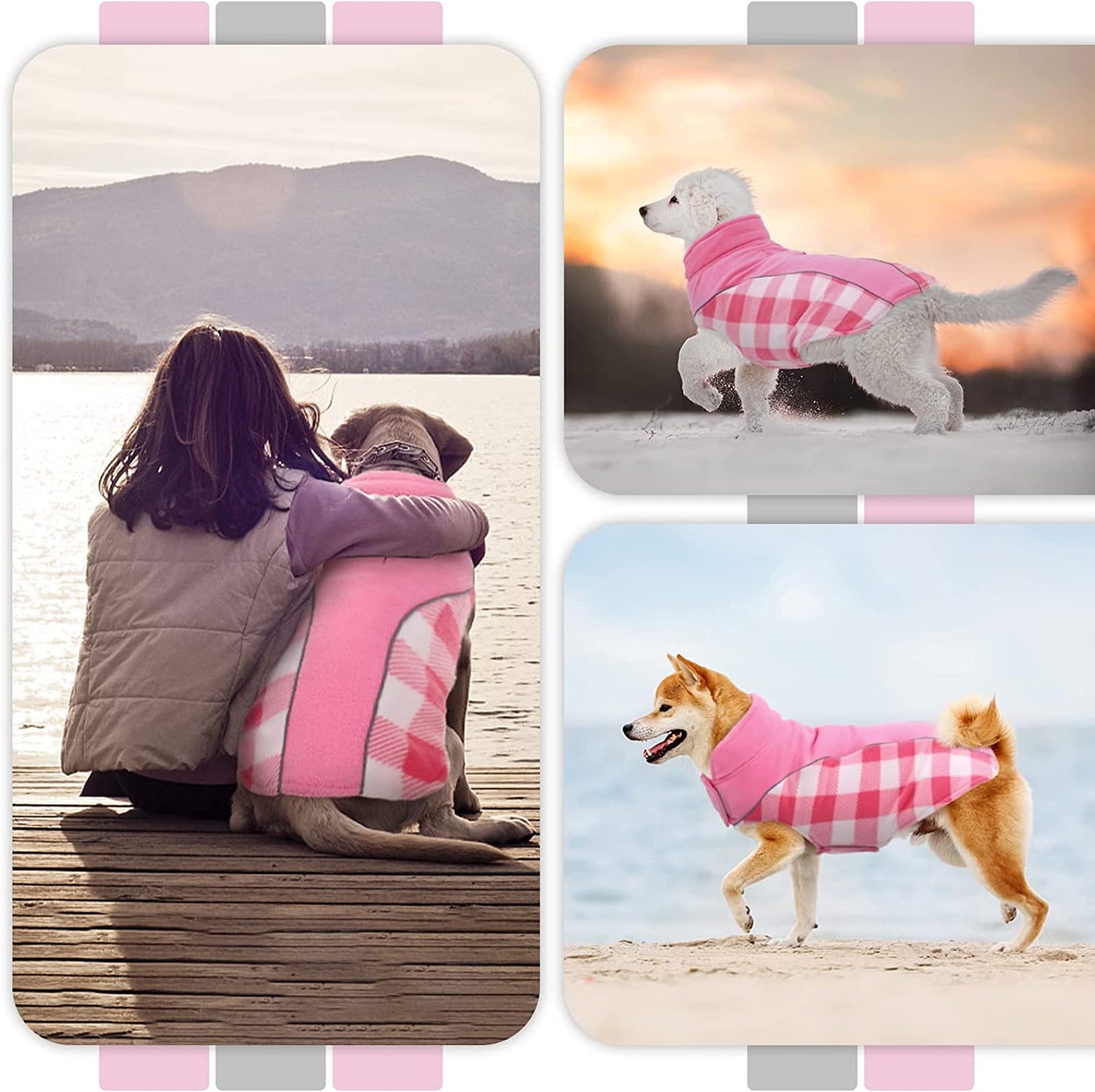 Kuoser Reversible Dog Coat, Warm Waterproof Dog Jacket, British Style Plaid Dog Winter Coats, Puppy Cold Weather Vest Windproof Outdoor Clothes Dog Snow Jackets for Small Medium Large Dogs Animals & Pet Supplies > Pet Supplies > Dog Supplies > Dog Apparel Kuoser   