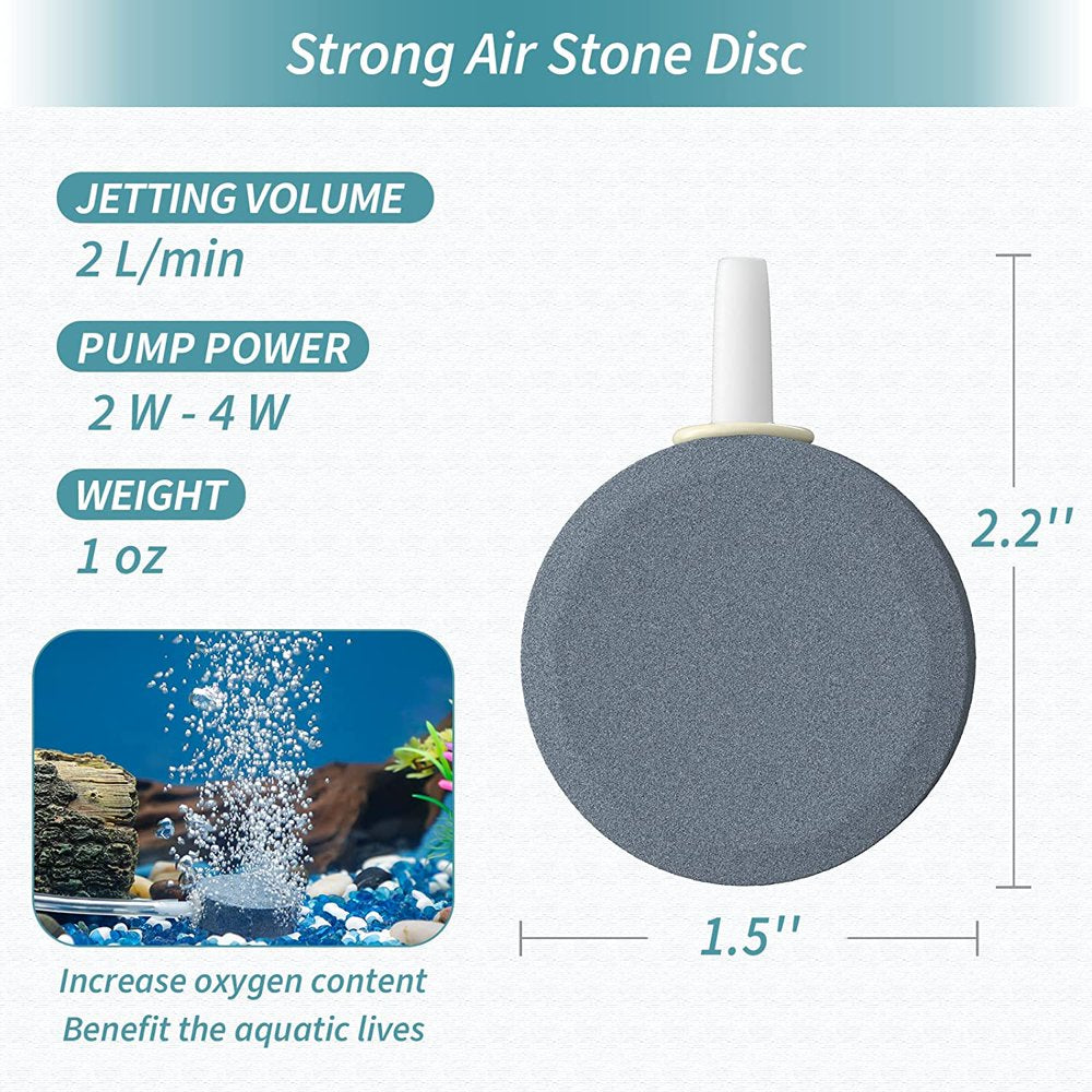 Aquarium 1.5 Inch Air Stone Disc Bubble Diffuser Release Tool for Air Pumps Fish Tanks Buckets Small Ponds and DWC Reservoirs, 4 Pack