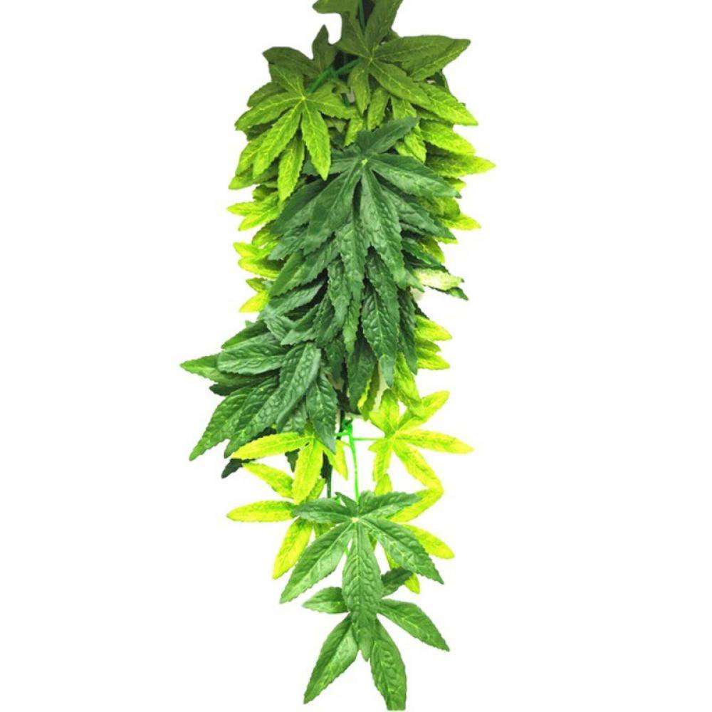 Popvcly Reptile Silk Plant Leaves with Suction Cups, 12In Andwater Licking Leaves Terrarium Habitat Aquarium Amphibian Accessories, A4