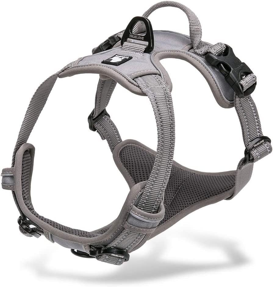 Tineer Reflective Nylon Large Pet Dog Harness 3M Reflective Vest with Handle All Weather Dog Service Padded Adjustable Safety Vehicular Leads for Dogs Pet (XS, Purple) Animals & Pet Supplies > Pet Supplies > Dog Supplies > Dog Apparel Tineer Gray XS 