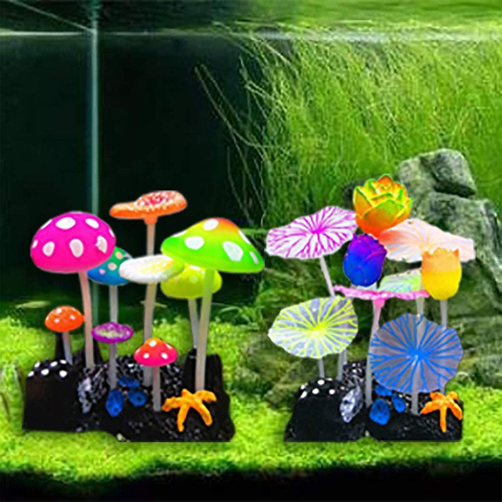 Glowing Effect Lotus Ornament Silicone Decor Aquarium Decoration for Fish Tank with Suction Cup Animals & Pet Supplies > Pet Supplies > Fish Supplies > Aquarium Decor Namotu   