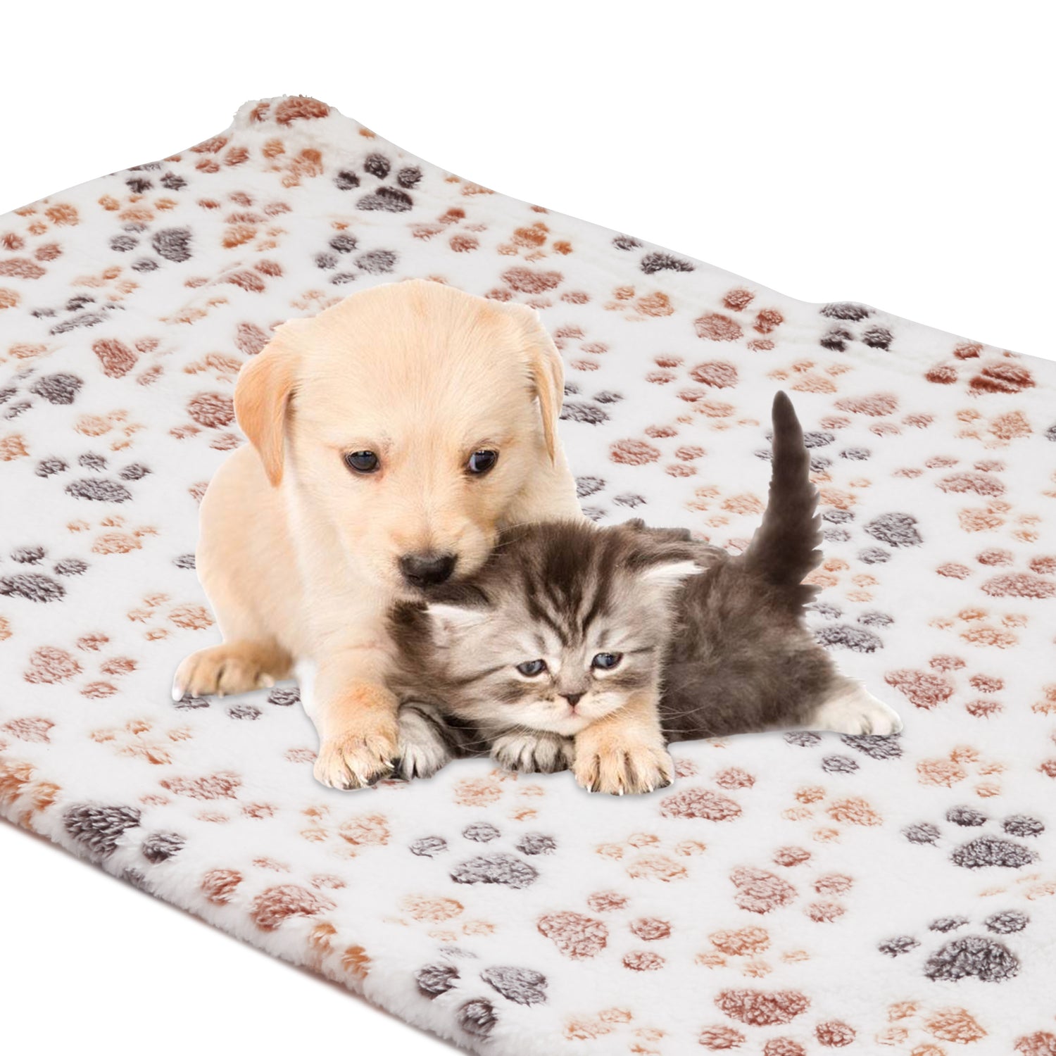 Puppy Sleeping Small Cats Bed Doggy Soft Warming Fleece Pet Dogs Blanket 104*76Cm White #2 Animals & Pet Supplies > Pet Supplies > Cat Supplies > Cat Beds Luxmo   