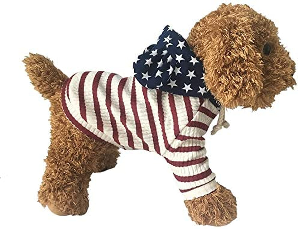 BONDOGLAND Pet Clothes Dog Hoodies for Small Dogs Cat Sweater Onesie Puppy Tracksuit Pajamas 4Th of July Animals & Pet Supplies > Pet Supplies > Dog Supplies > Dog Apparel BONDOGLAND Red Medium(Back 11.8",Chest 13.7"-15.7") 