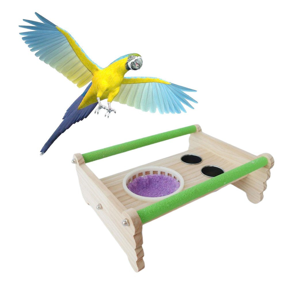 Perch Stand Birds Platform Tabletop Playstands W/ Bowl Cage Bed for Macaw Budgies Cockatiels Cockatoos Lovebird Cage Accessories - Green Animals & Pet Supplies > Pet Supplies > Bird Supplies > Bird Cages & Stands perfeclan   