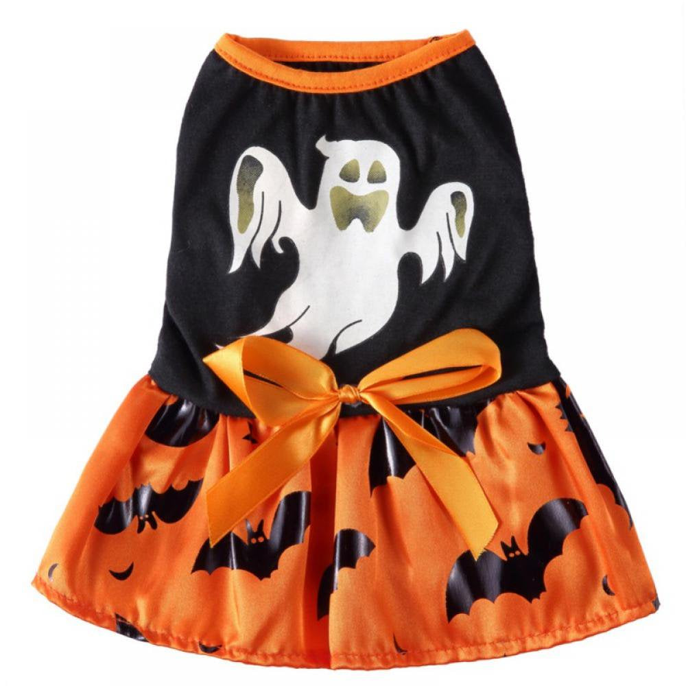 Topumt Pumpkin Dog Halloween Costume Dog Clothes for Small Medium Large Dogs Girl Dresses Puppy Party Apparel Doggie Wedding Dress Animals & Pet Supplies > Pet Supplies > Dog Supplies > Dog Apparel Topumt L Orange 