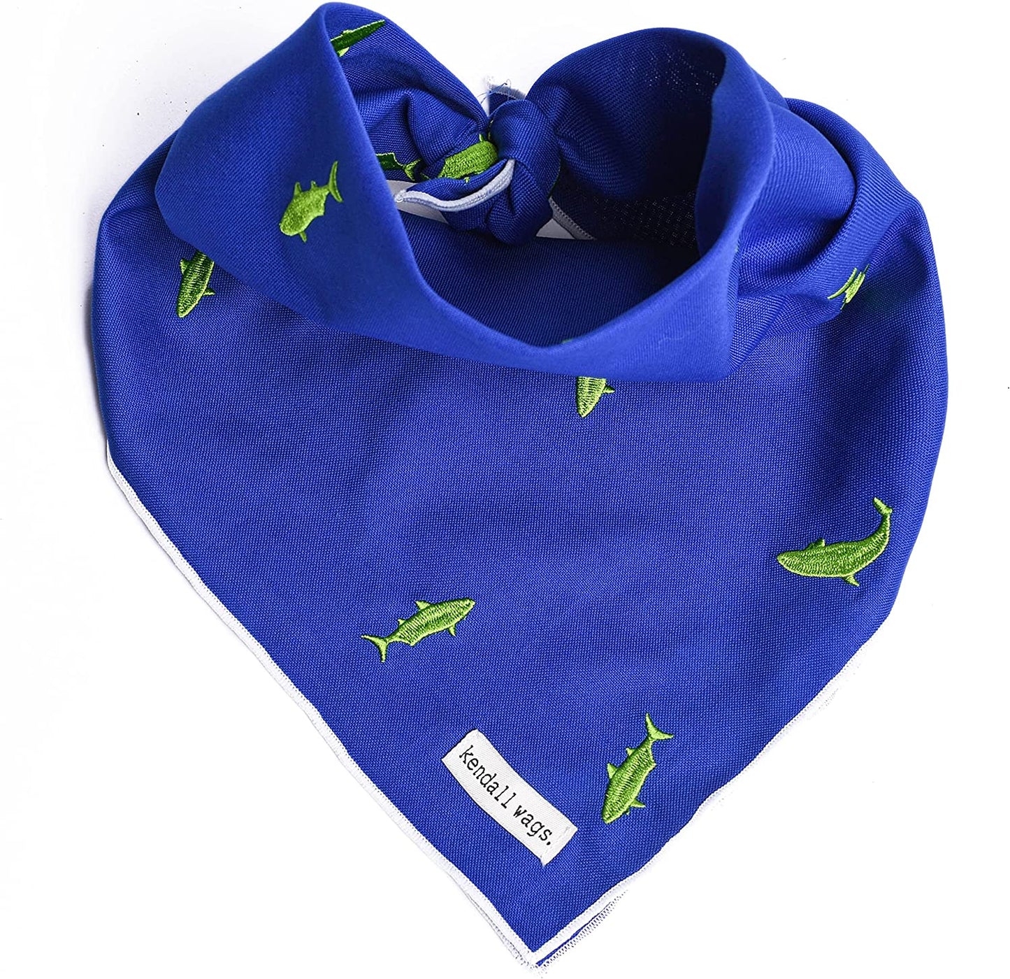 Kendall Wags Summer Nautical Dog Bandanas Pet Scarf Accessories for Large Medium Small Dogs - 4Th of July Animals & Pet Supplies > Pet Supplies > Dog Supplies > Dog Apparel Kendall Wags Neon Fish Large 