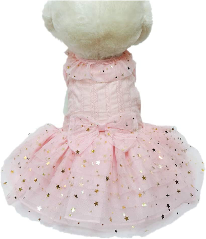 Wolyepor Puppy Cotton Dog Princess Dress Doggy Costume Tutu Apparel Dog Skirt (Small, Pink) Animals & Pet Supplies > Pet Supplies > Dog Supplies > Dog Apparel Wolyepor Pink X-Large 