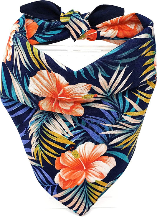 Hawaiian Hibiscus Reversible Dog Cat Puppy Bandana Bib Triangle Scarf for Small to Large Breed (X-Large) Animals & Pet Supplies > Pet Supplies > Dog Supplies > Dog Apparel SAE99   