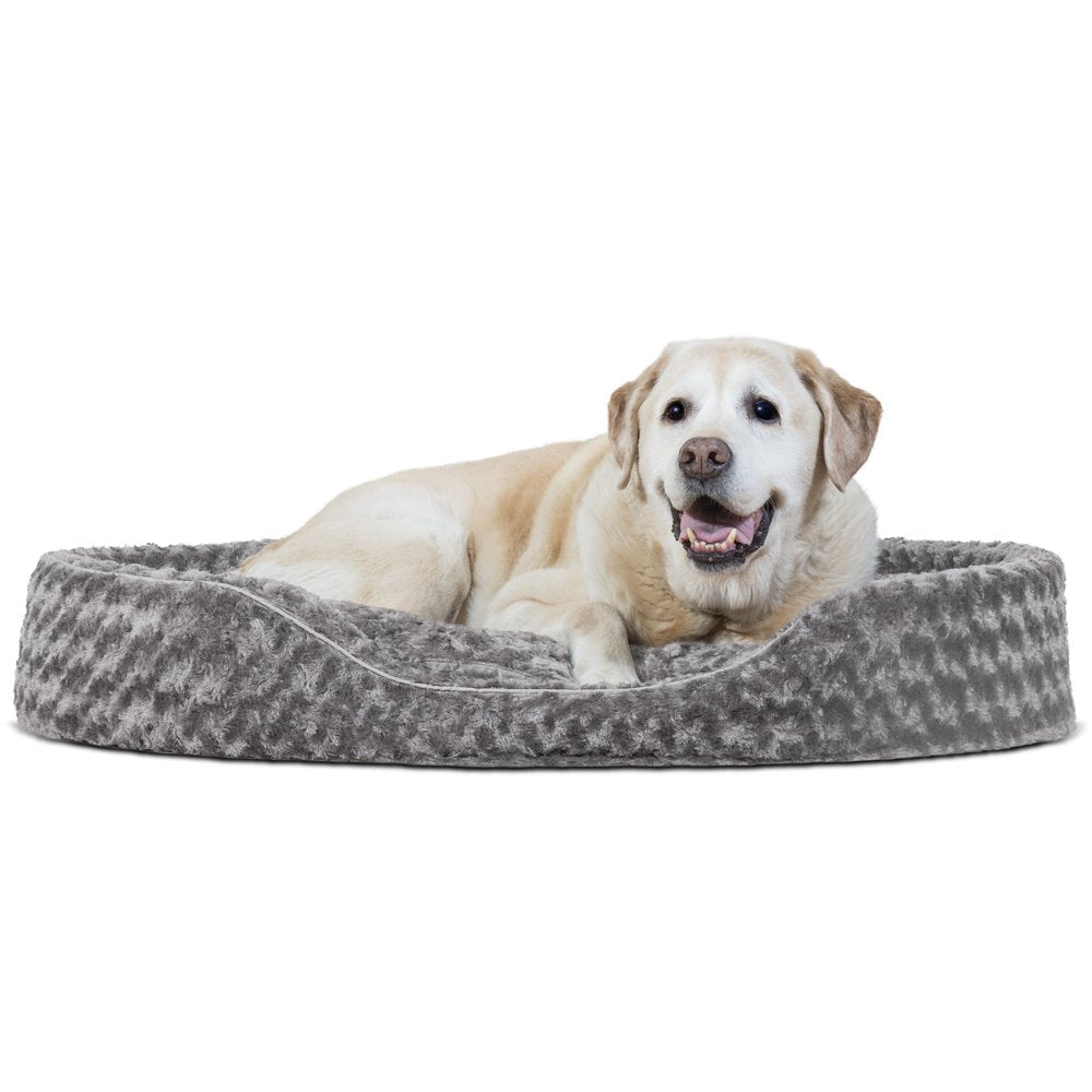 Furhaven | Oval Ultra Plush Pet Bed for Dogs & Cats, Strawberry, Medium Animals & Pet Supplies > Pet Supplies > Cat Supplies > Cat Beds FurHaven Pet Jumbo Gray 