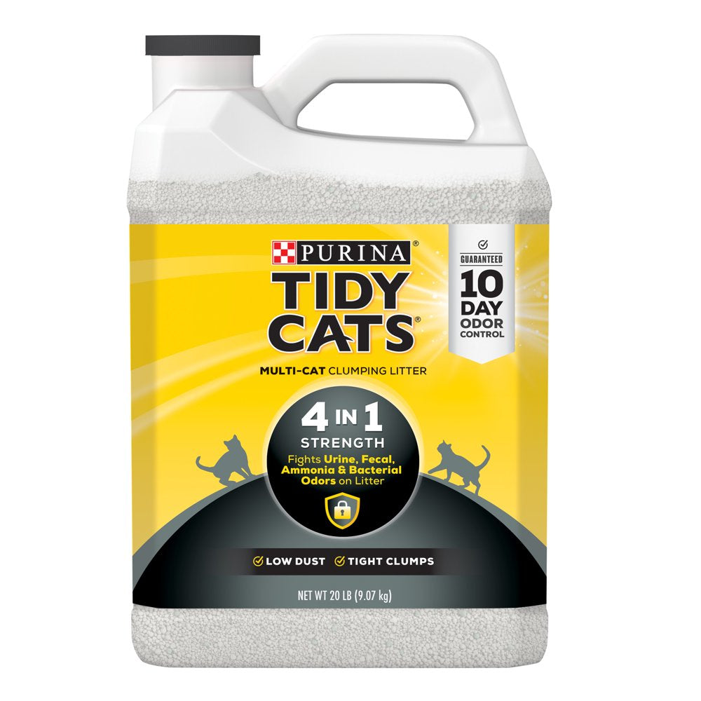 Purina Tidy Cats Clumping Cat Litter, 4-In-1 Strength Multi Cat Litter, 20 Lb. Jug Animals & Pet Supplies > Pet Supplies > Cat Supplies > Cat Litter Nestlé Purina PetCare Company   