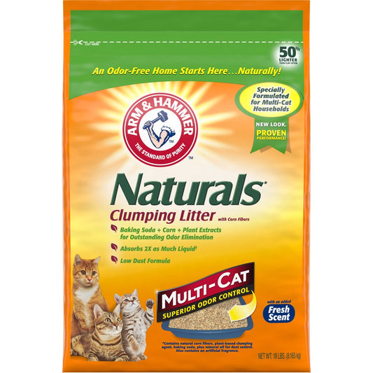 ARM & HAMMER Naturals Cat Litter, Multi Cat, 18Lb Bag Animals & Pet Supplies > Pet Supplies > Cat Supplies > Cat Litter Church & Dwight Co., Inc.   