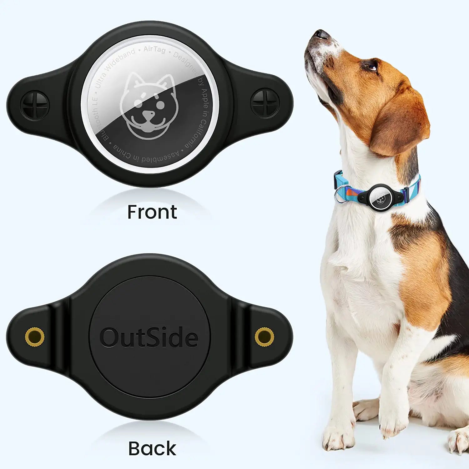 Airtag Holder for Dog Collar, Airtag Dog Collar Holder Compatible with Apple Airtags, Waterproof Airtag Case for Dogs, Anti-Lost Airtag Case Fits All Width Collars