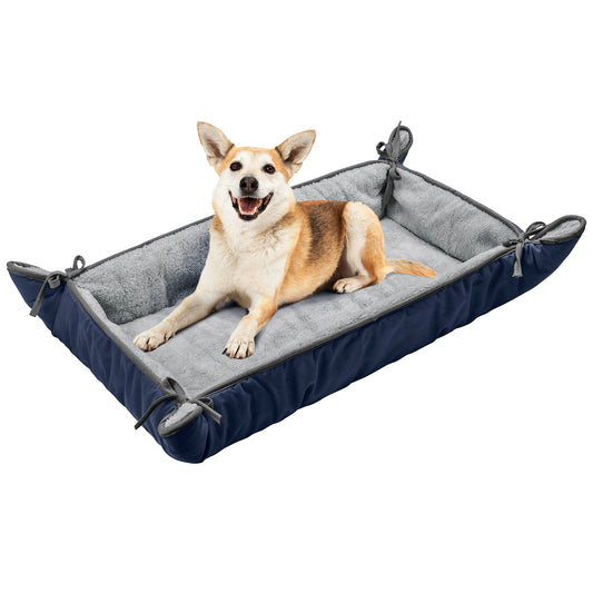 Pawsse Dog Cuddler Bed,Soft Plush Pet Sofa Thick Kennel Cushion Pad Crate Mat Blanket Car Seat Cover for Small Medium Large Dogs Puppy Cats Blue Animals & Pet Supplies > Pet Supplies > Cat Supplies > Cat Beds Pawsse Navy  