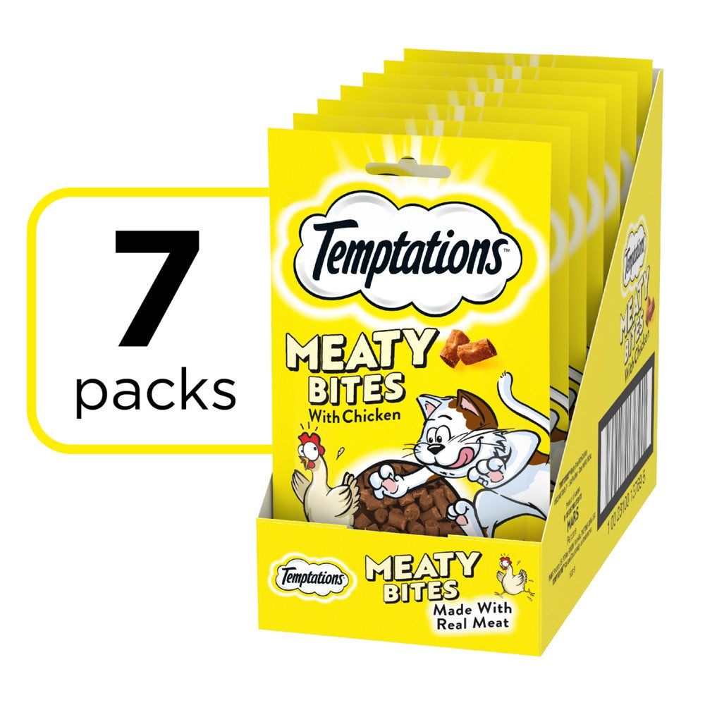 Temptations Meaty Bites Soft and Savory Chicken Flavor Treats for Cats, 1.5 Oz Pouch Animals & Pet Supplies > Pet Supplies > Cat Supplies > Cat Treats Mars Petcare   