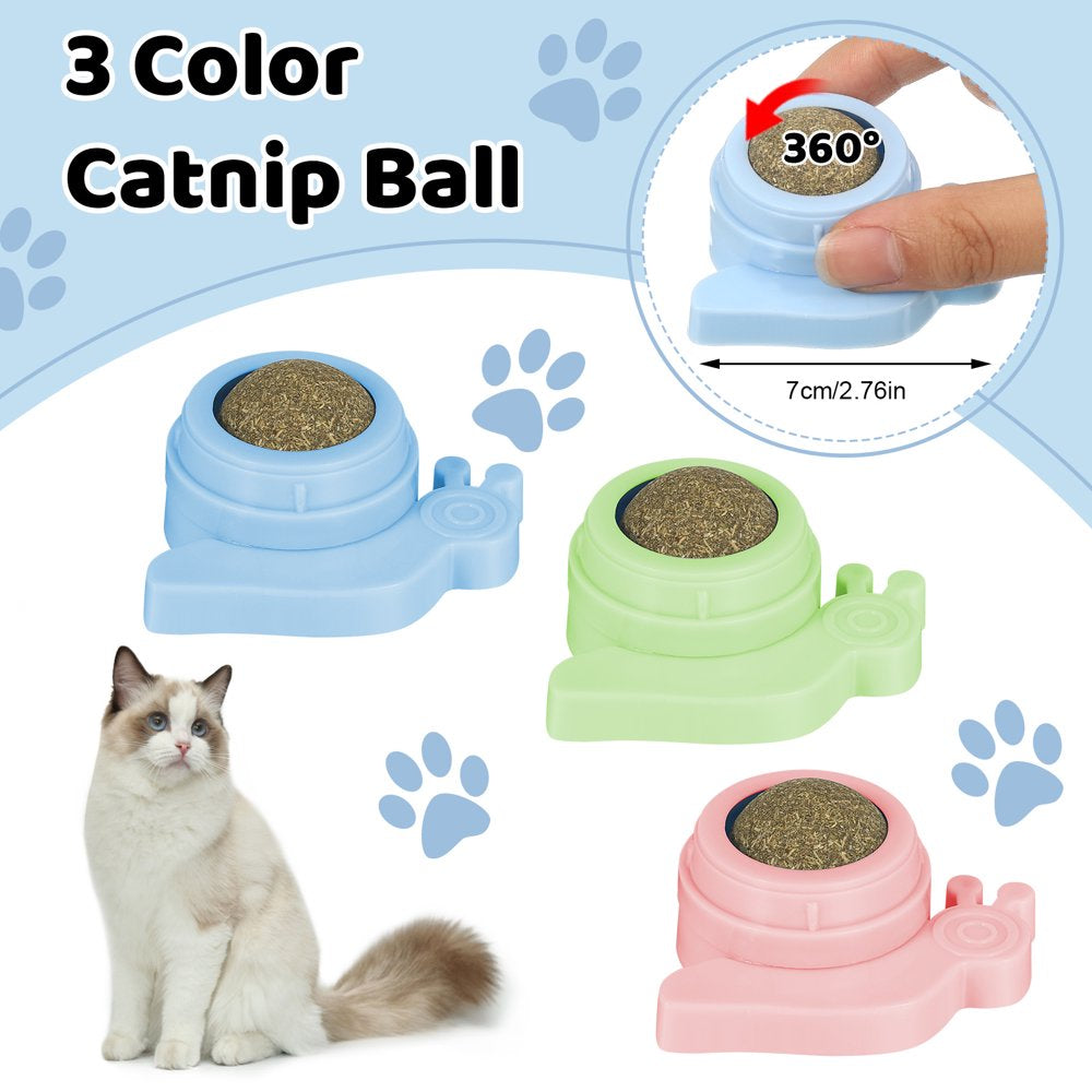 Rumbeast 3Pcs Catnip Wall Ball Toy, Catnip Toy for Cats Wall Licker, Self-Adhesive Catnip Edible Balls for Teeth Cleaning Cats Animals & Pet Supplies > Pet Supplies > Cat Supplies > Cat Toys RUMBEAST   